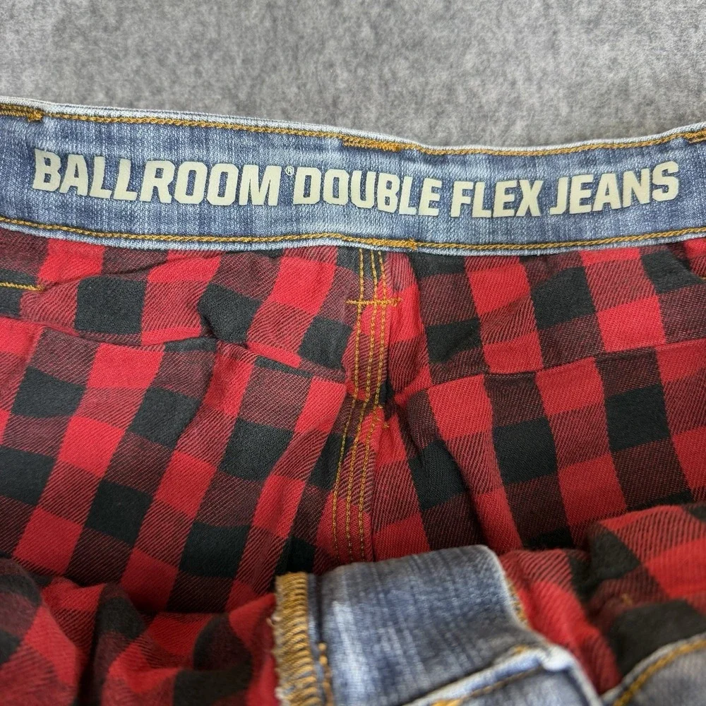 Duluth Jeans Mens 36x30 Blue Ballroom Double Flex Flannel Lined Denim Pants Work